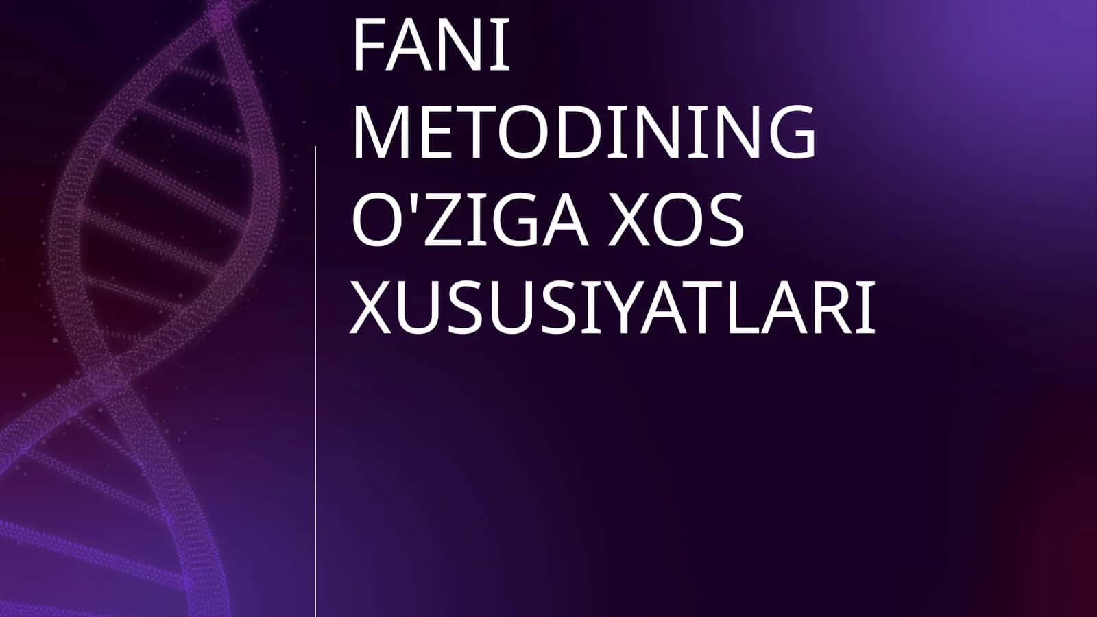 IQTISODIY TAHLIL FANI METODINING O'ZIGA XOS XUSUSIYATLARI