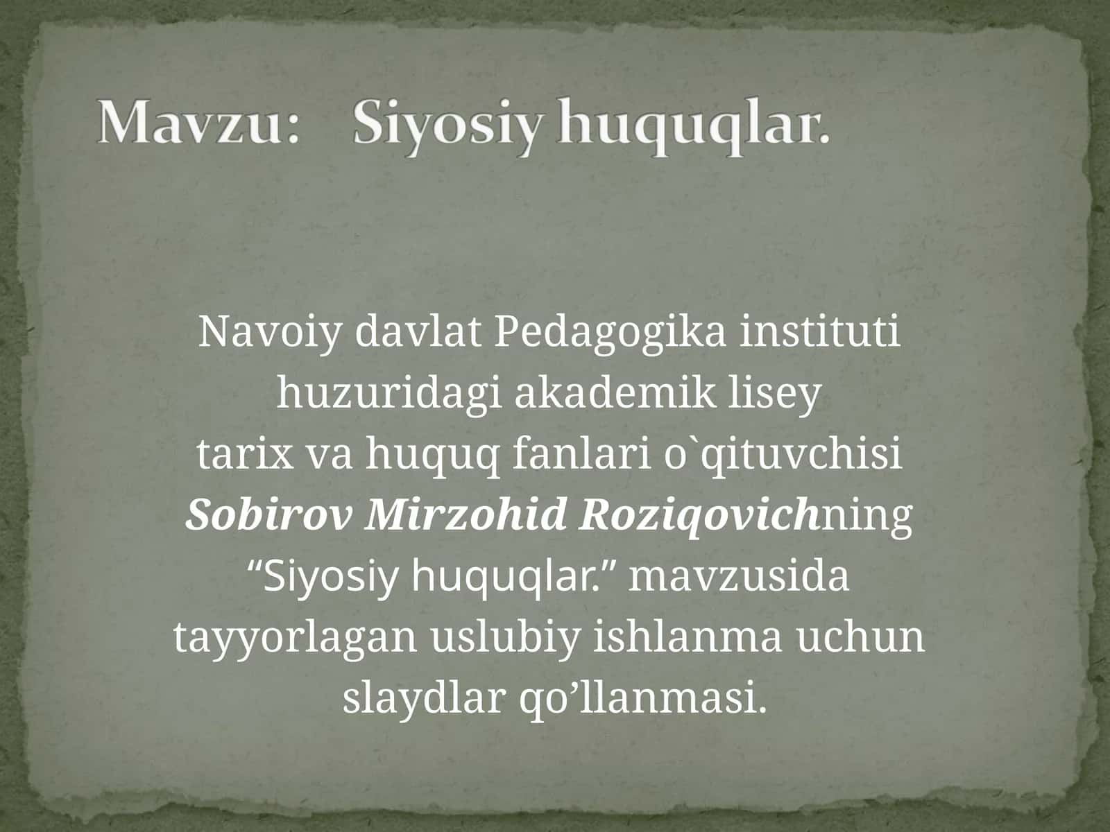 Siyosiy huquqlar