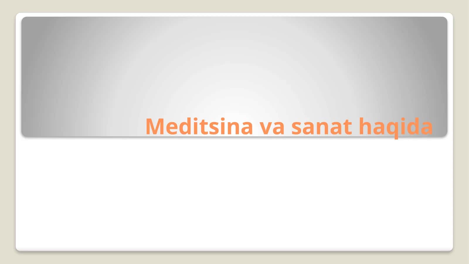 Meditsina va san'at