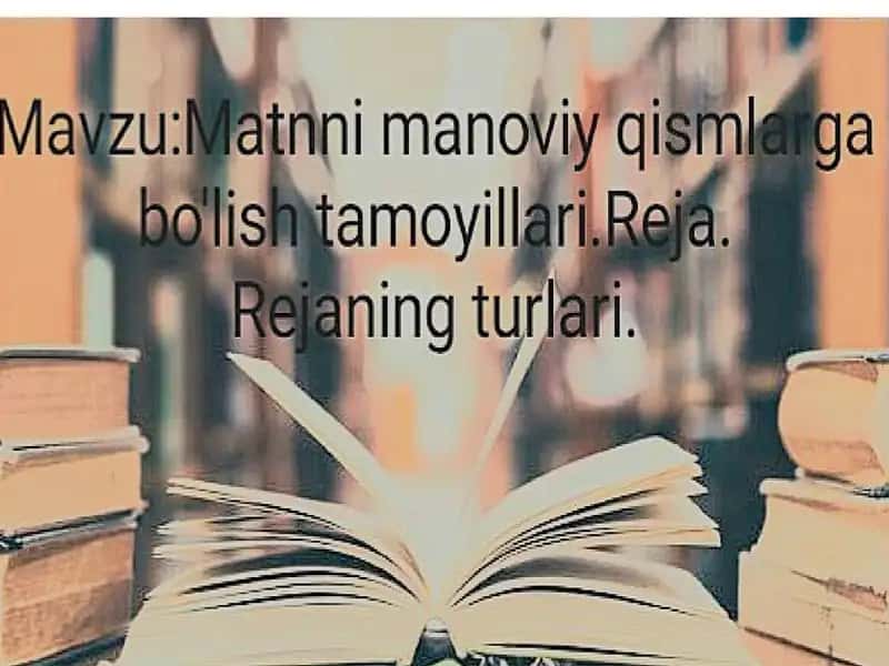 matnni ma'noviy qismlarga bo'lish tamoyillari