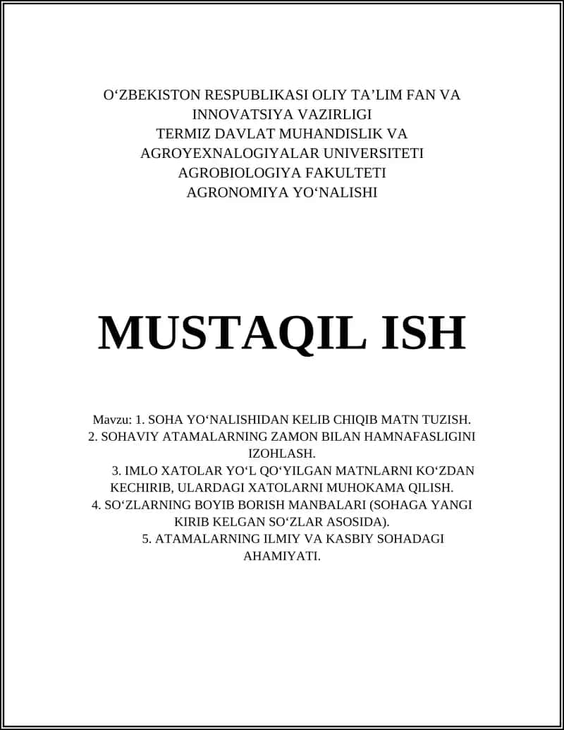 Soha tili va kasbiy matn tuzish uslublari