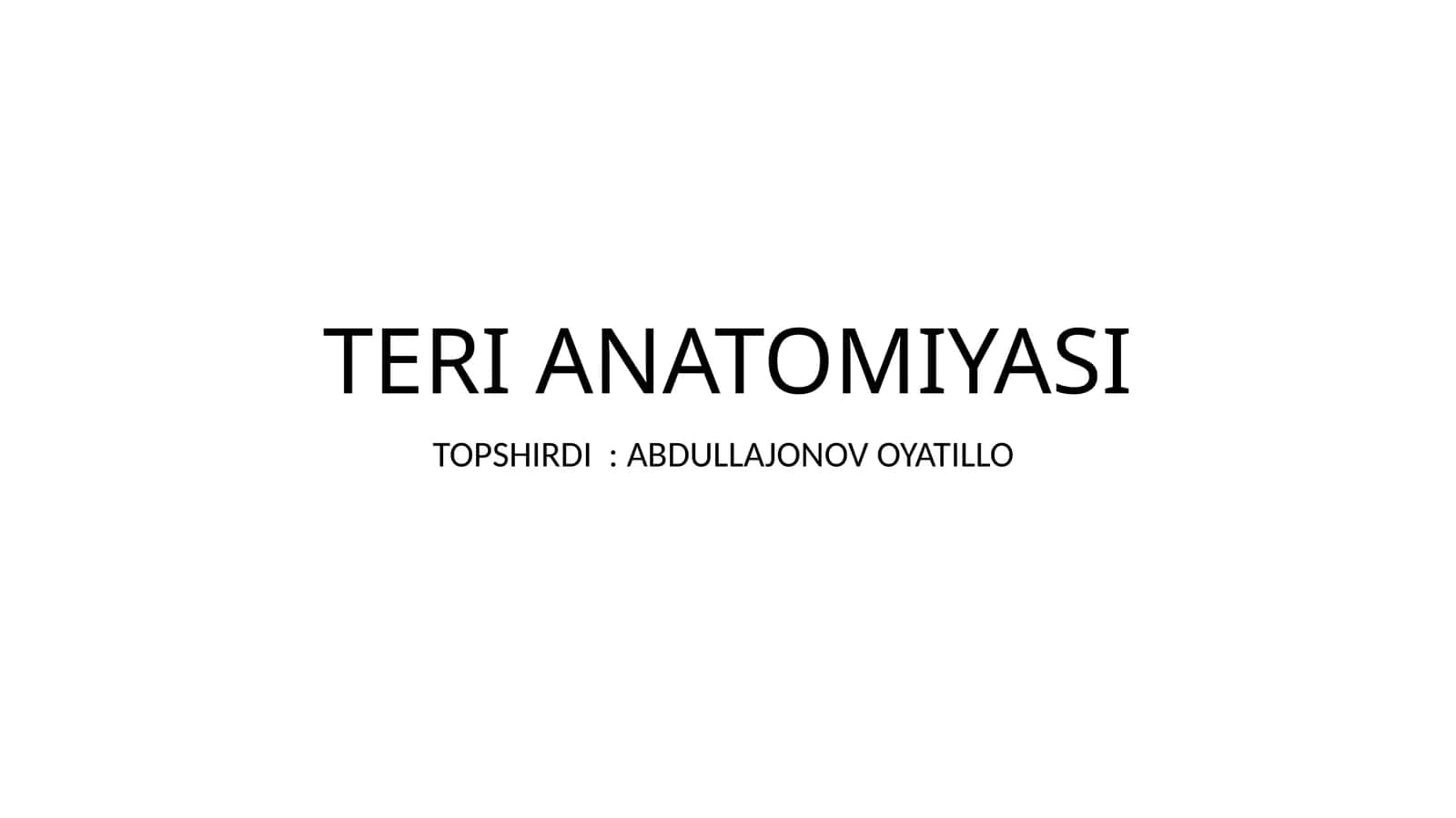 TERI ANATOMIYASI