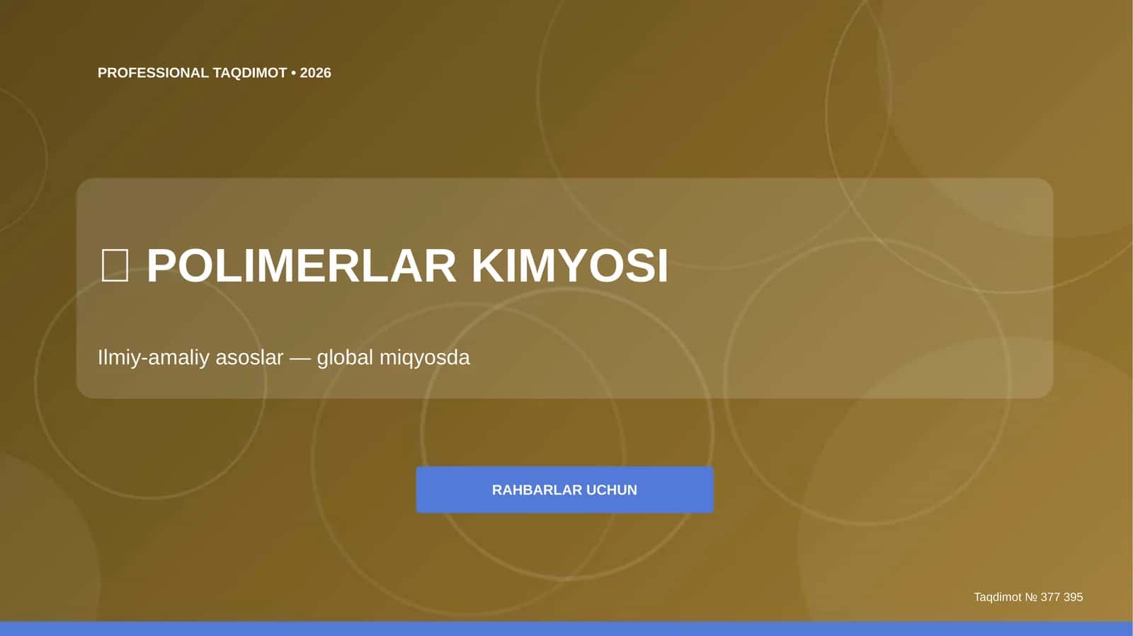 POLIMERLAR KIMYOSI