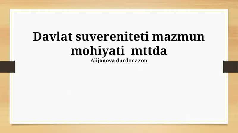 Davlat Suvereniteti