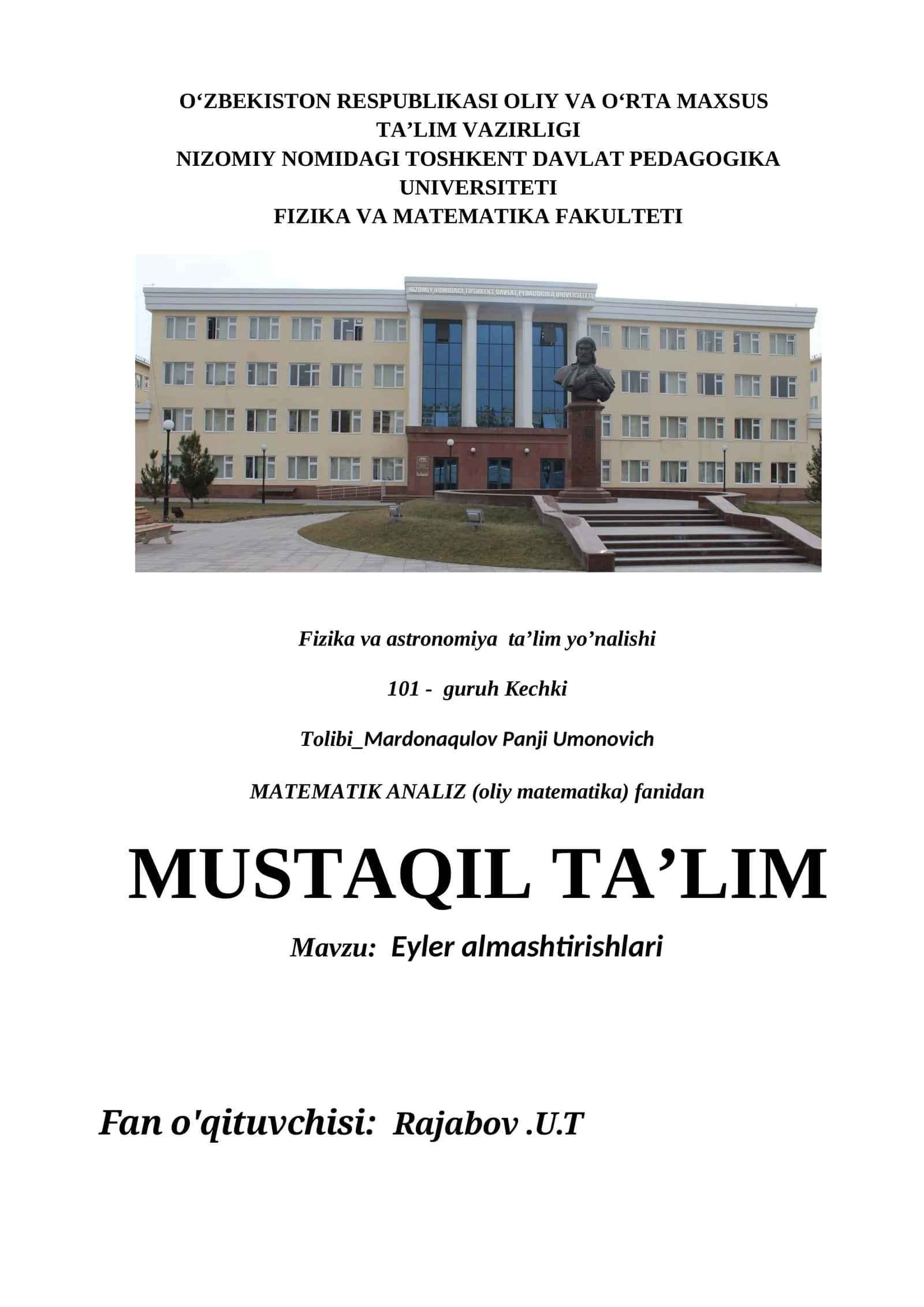 Eyler almashtirishlari