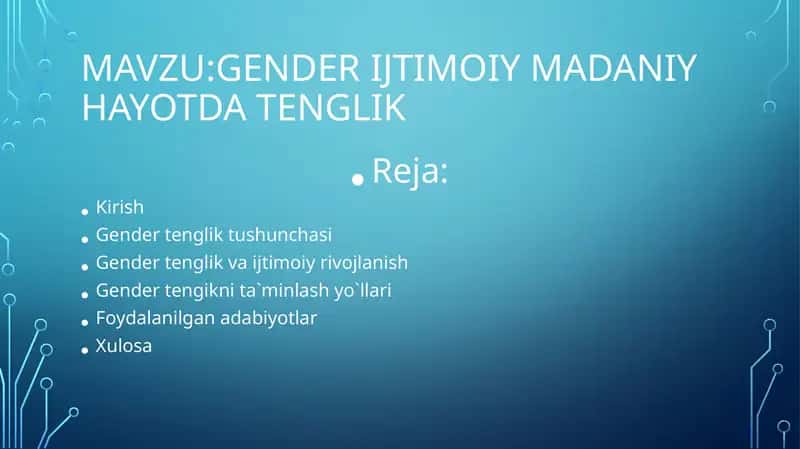 GENDER TENGLIK