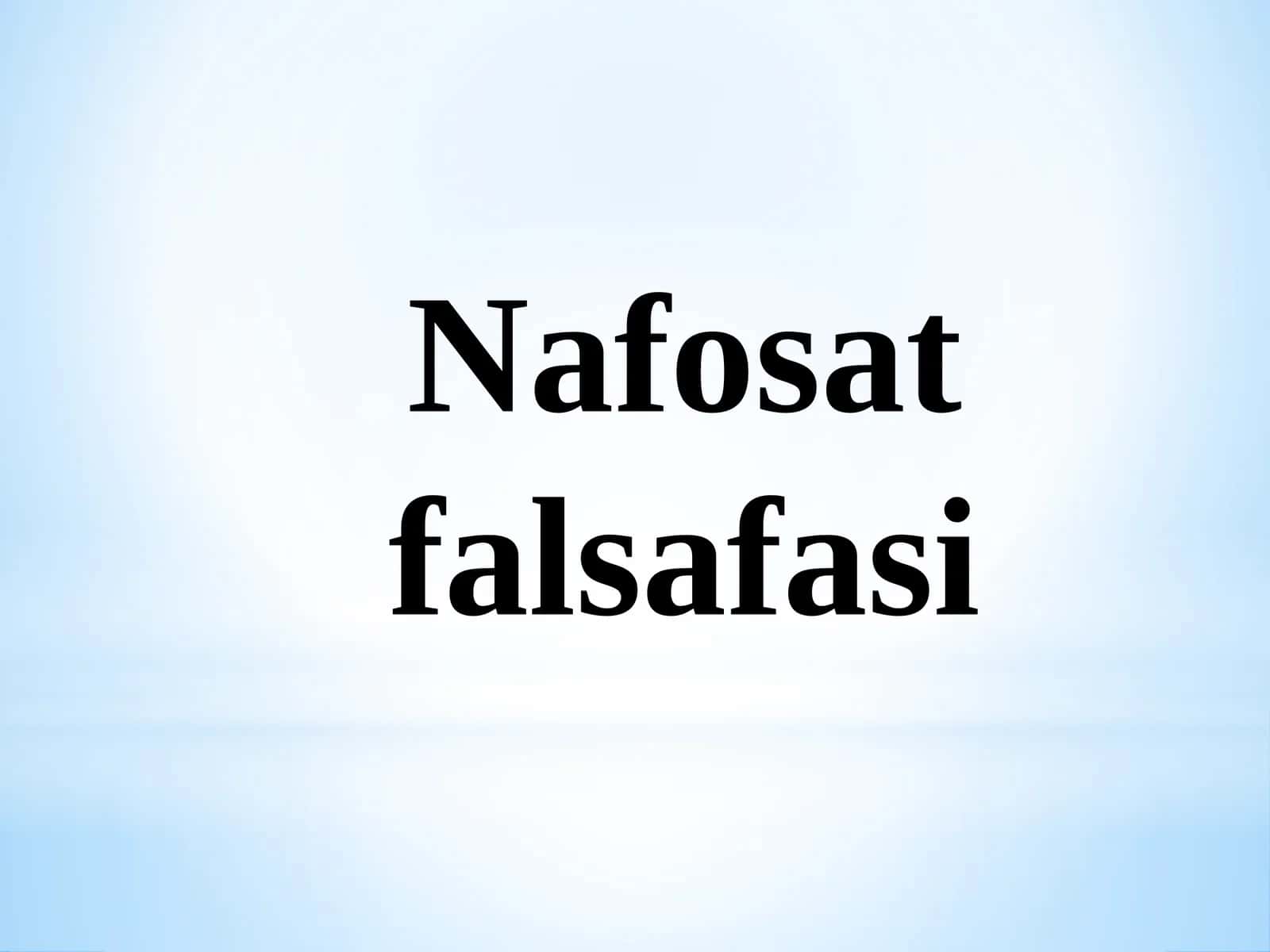 Nafosat falsafasi