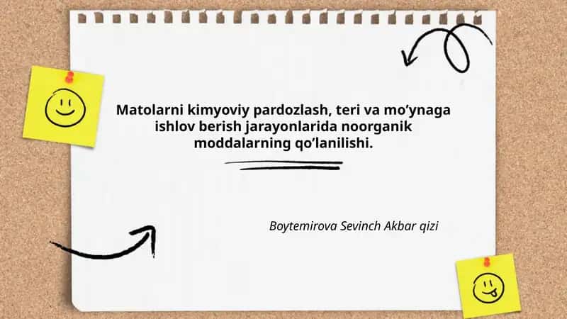 Matolarni kimyoviy pardozlash