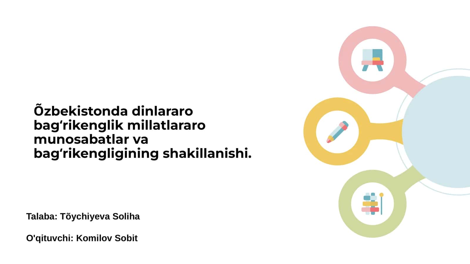 O'zbekistonda dinlararo bag'rikenglik millatlararo munosabatlar va bag'rikengligining shakillanishi