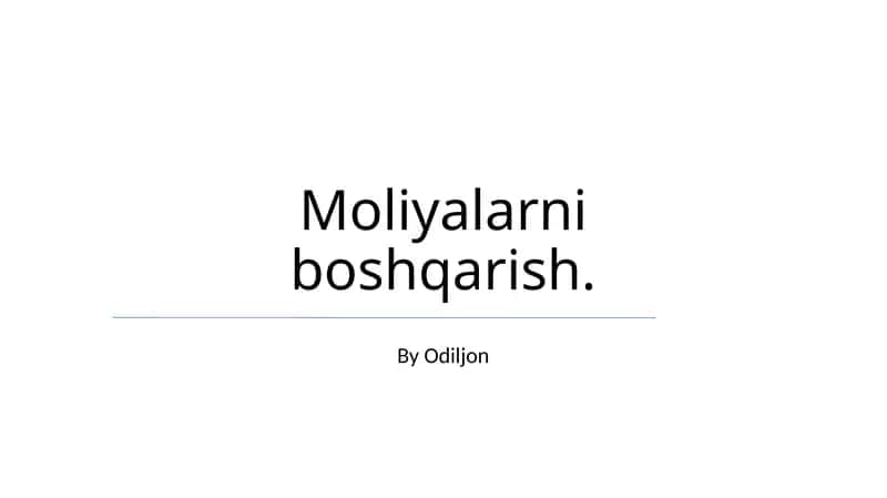 Moliyalarni boshqarish