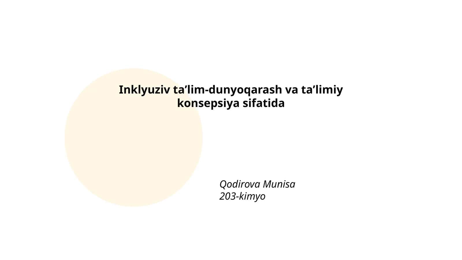 Inklyuziv taʼlimning asosiy tushunchalari
