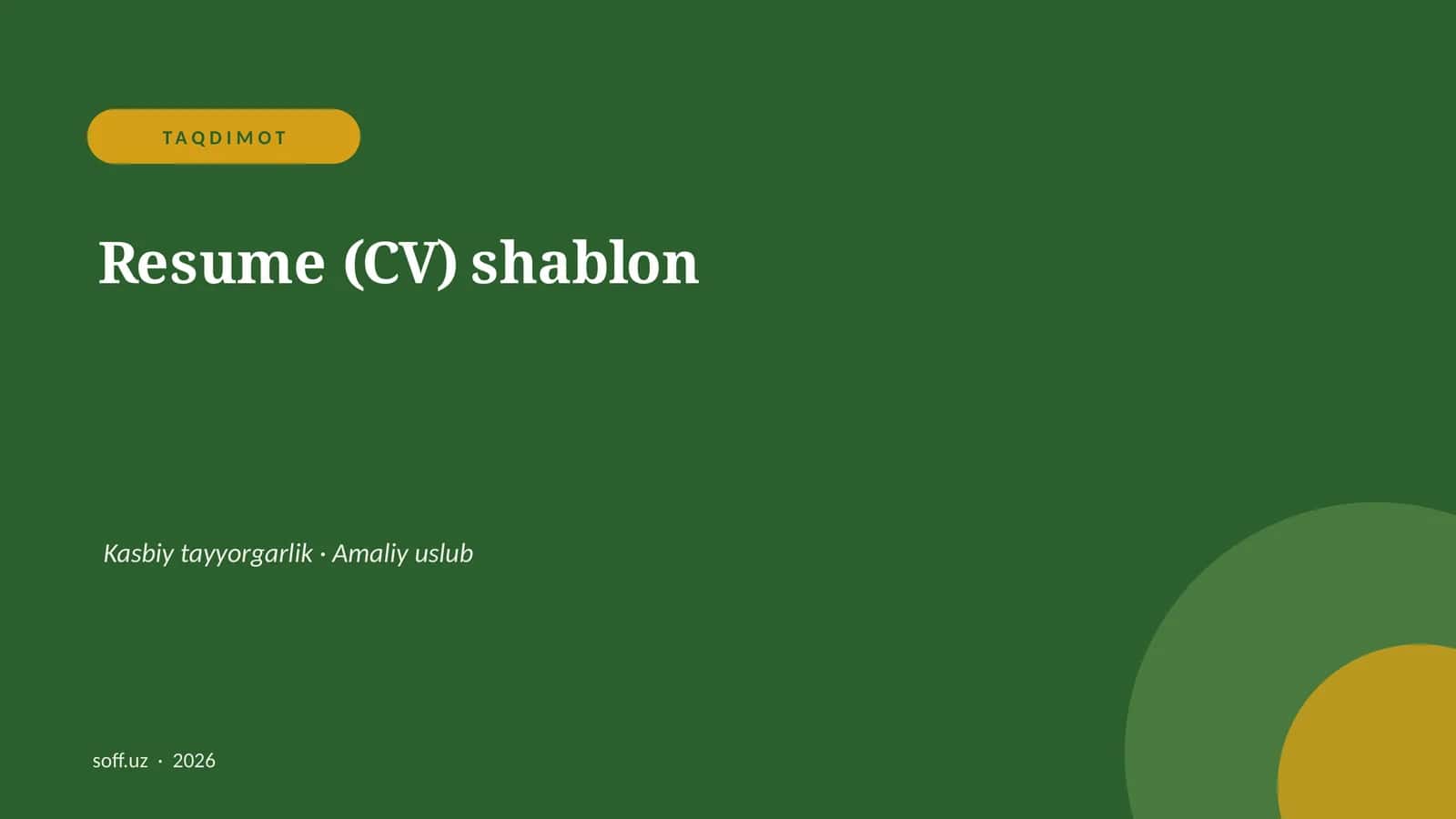 Resume (CV) shablon