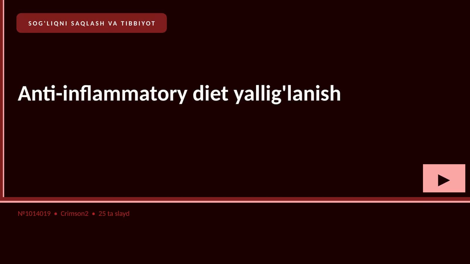 Anti-inflammatory diet yallig'lanish