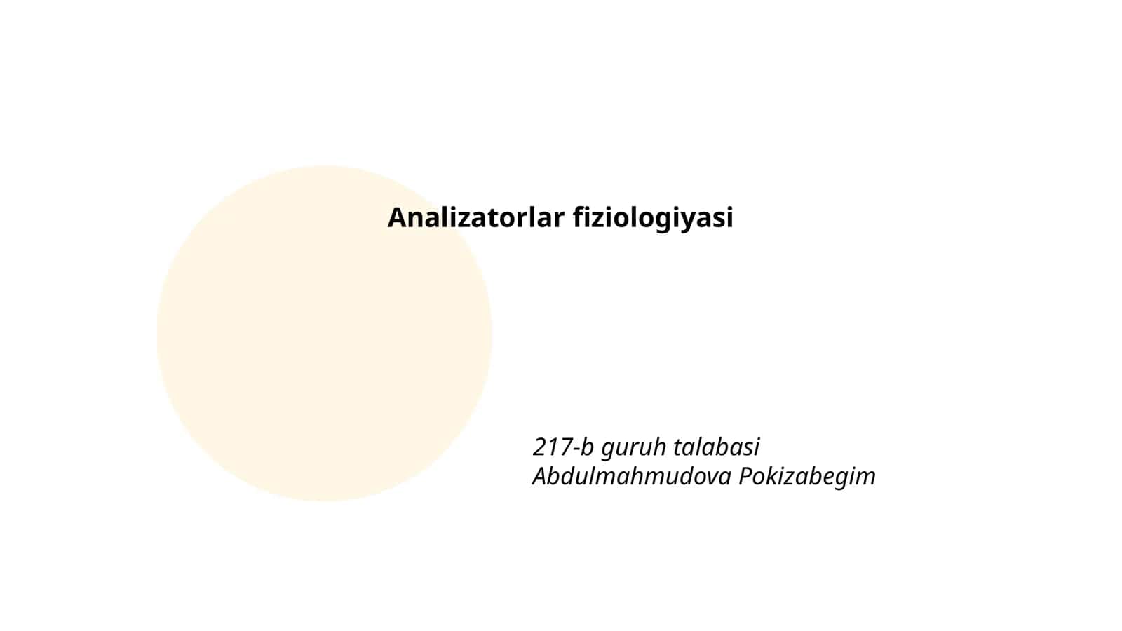 Analizatorlar fiziologiyasi