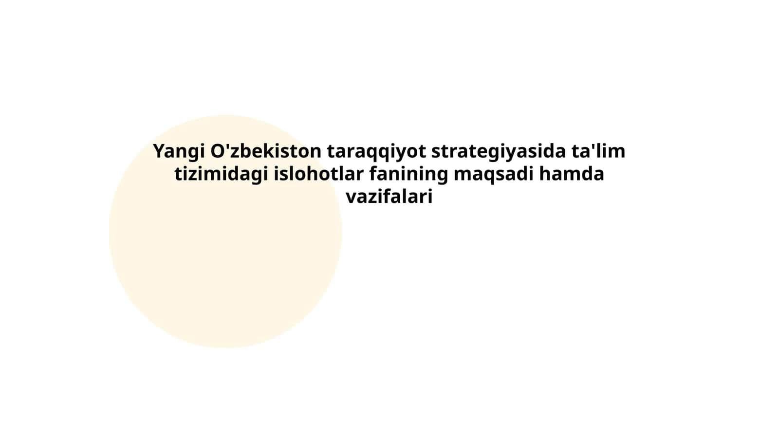 Yangi O'zbekiston taraqqiyot strategiyasi
