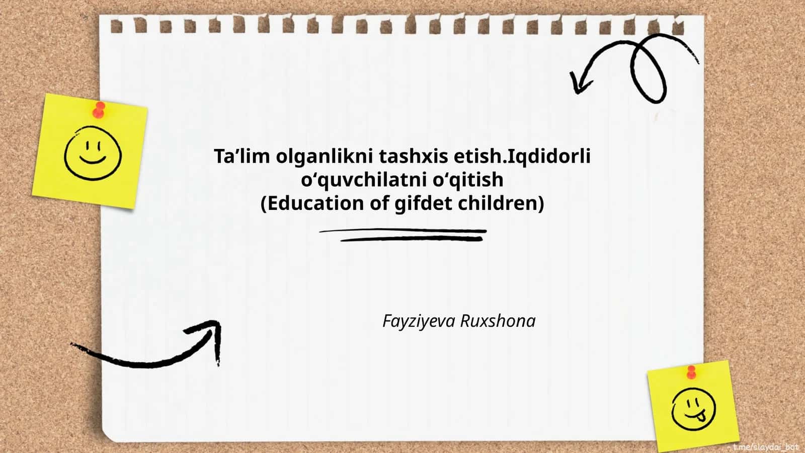 Taʼlim olganlikni tashxis etish.Iqdidorli oʻquvchilatni oʻqitish