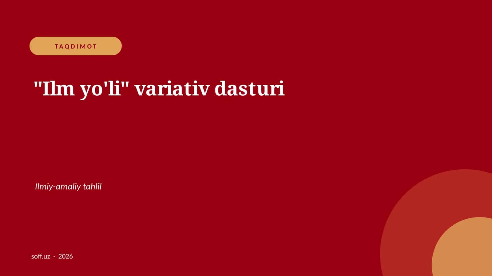 "Ilm yo'li" variativ dasturi