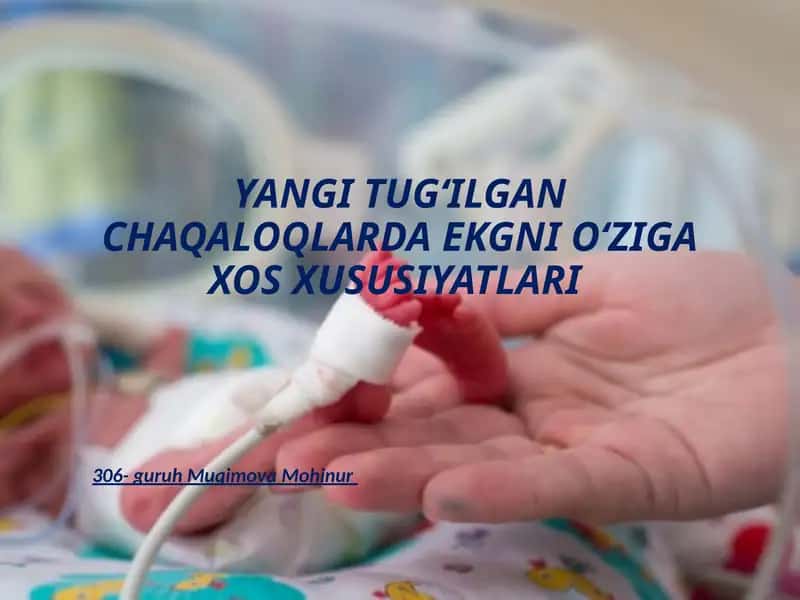 Yangi tugʻilgan chaqaloqlarda EKG asosiy parametrlari