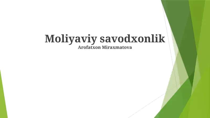 Moliyaviy savodxonlik