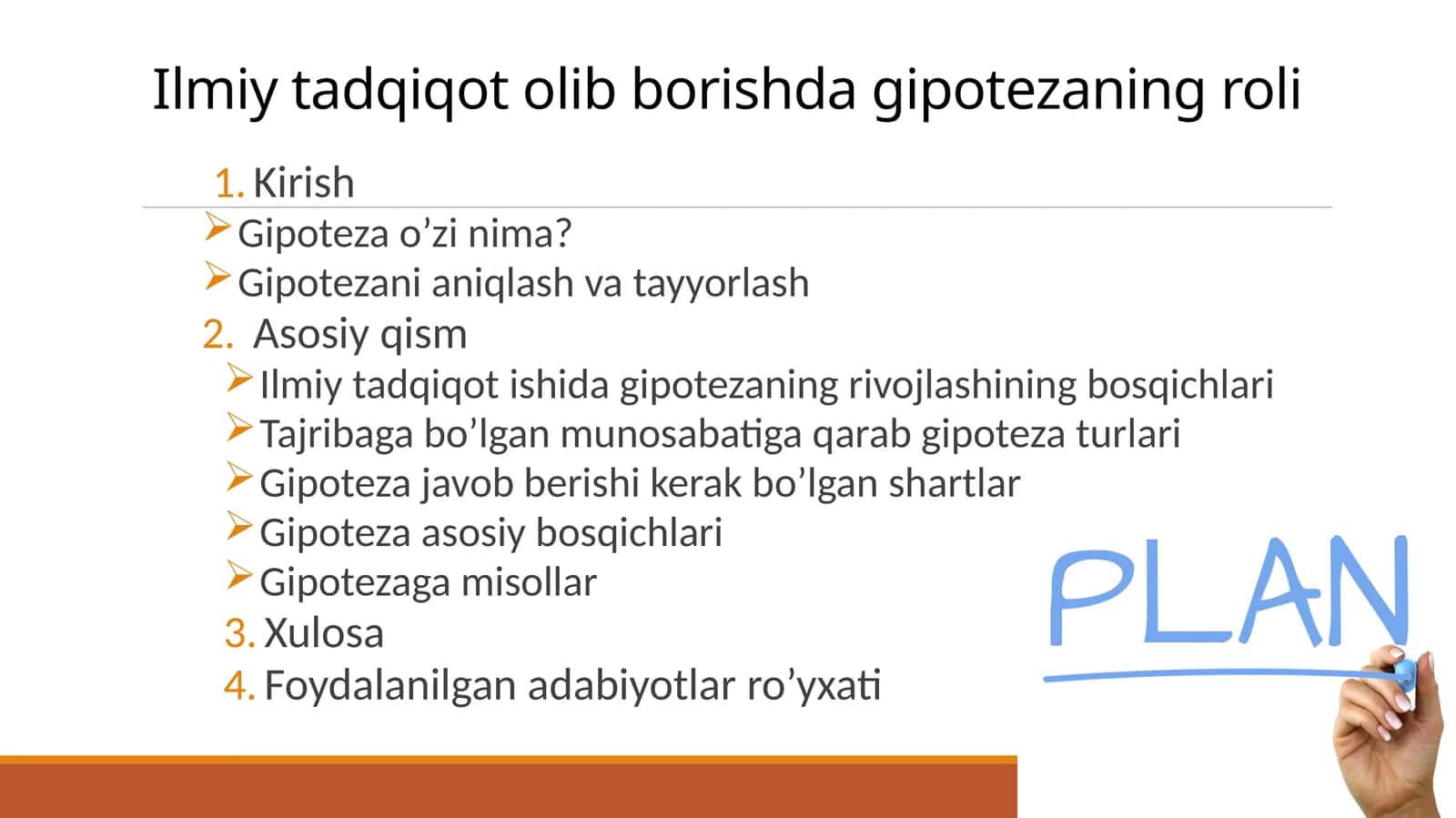 Ilmiy tadqiqot olib borishda gipotezaning roli