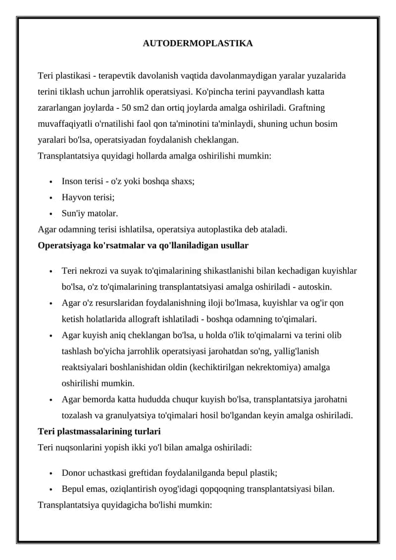 AUTODERMOPLASTIKA