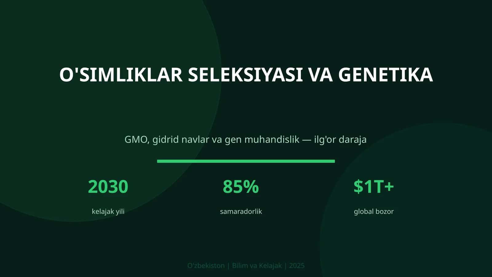 O'SIMLIKLAR SELEKSIYASI VA GENETIKA