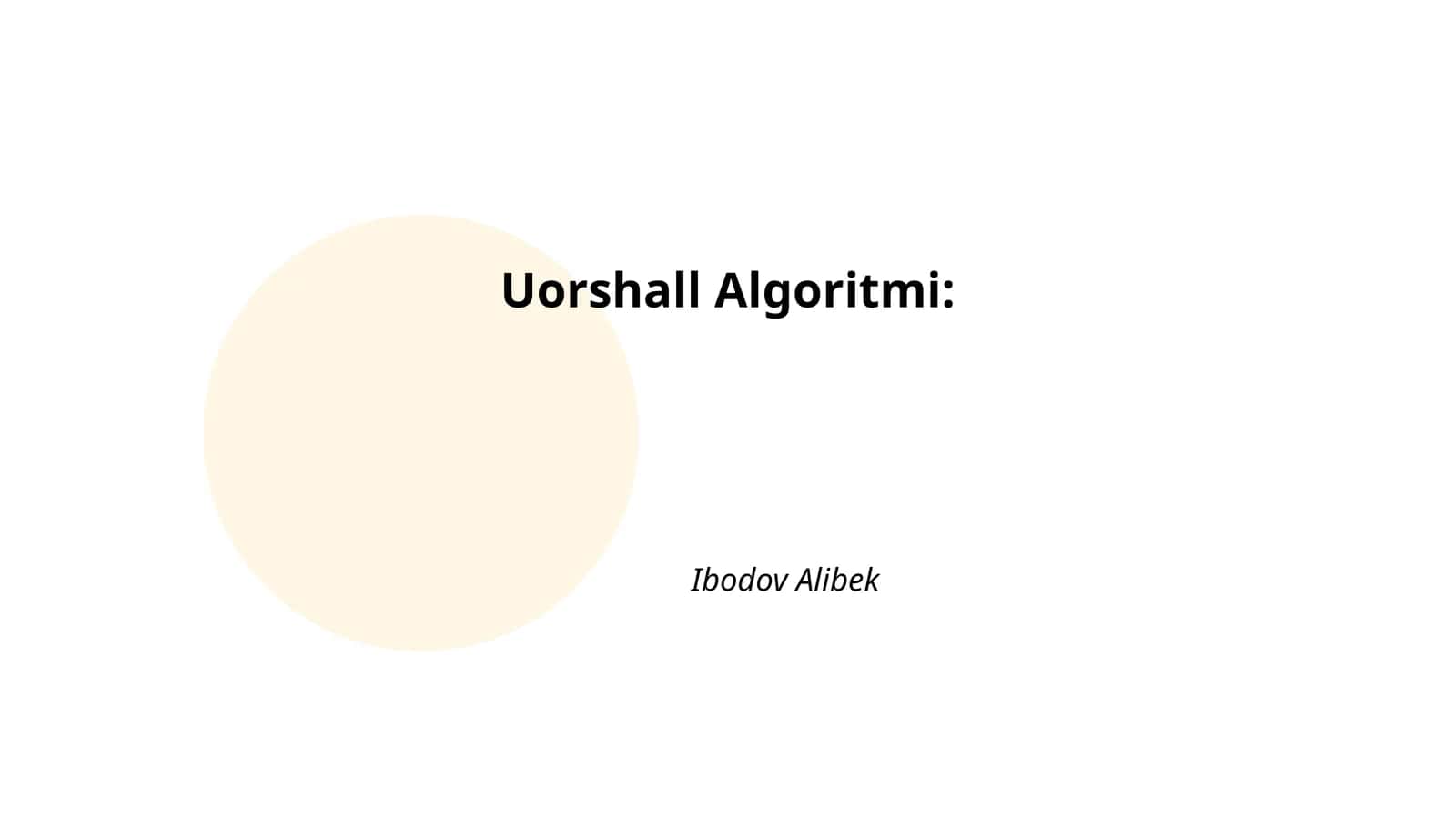 Uorshall Algoritmi
