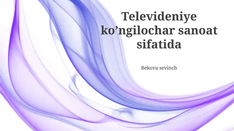 Televideniye koʼngilochar sanoat sifatida