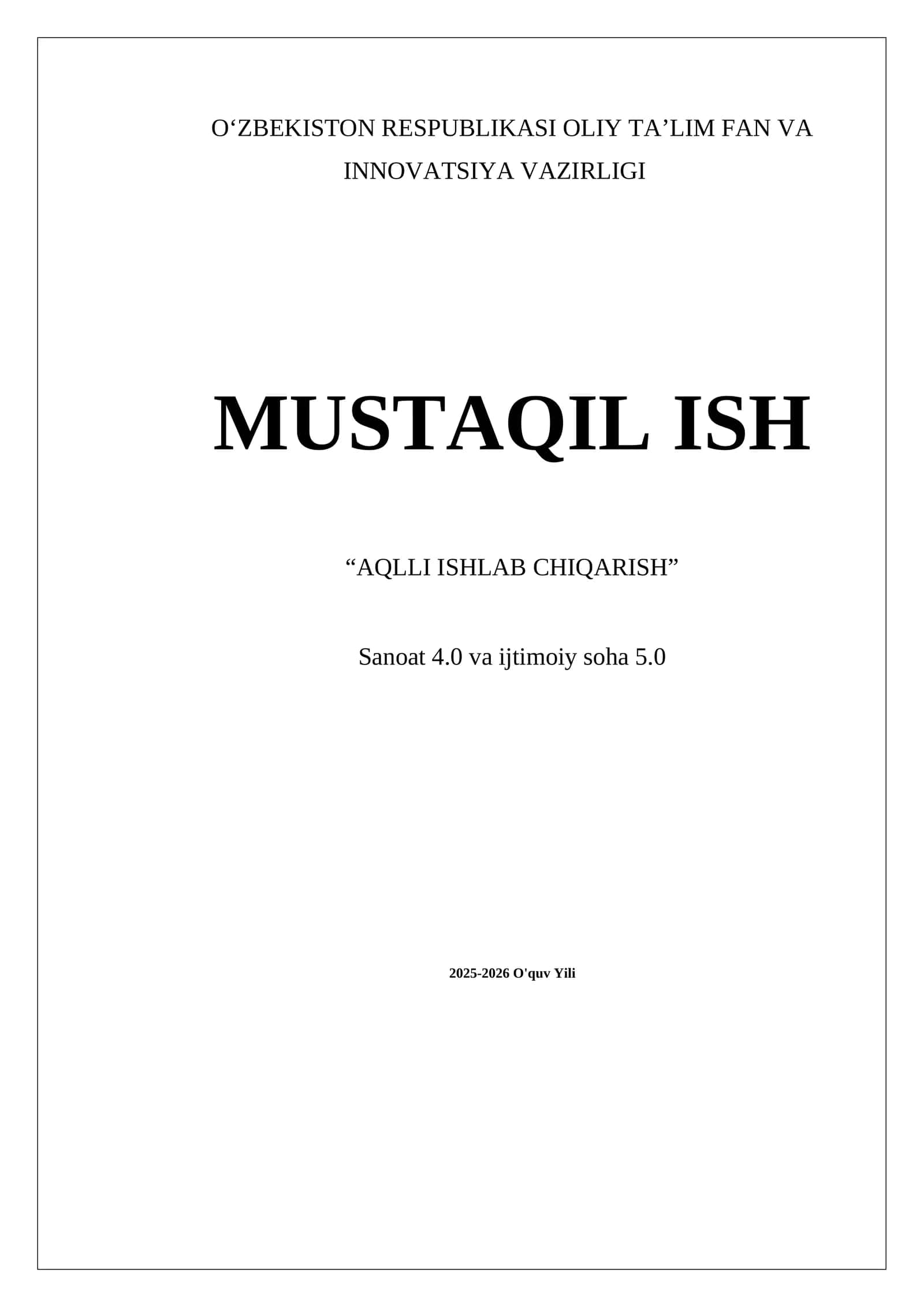 AQLLI ISHLAB CHIQARISH