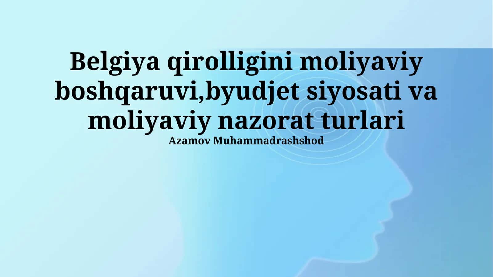 Belgiya Qirolligidagi Moliyaviy Boshqaruv