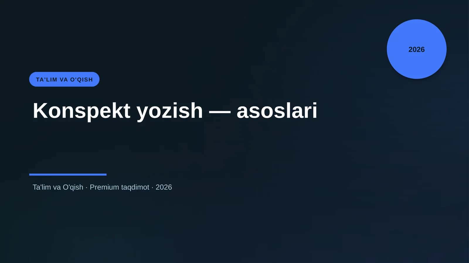 Konspekt yozish — asoslari