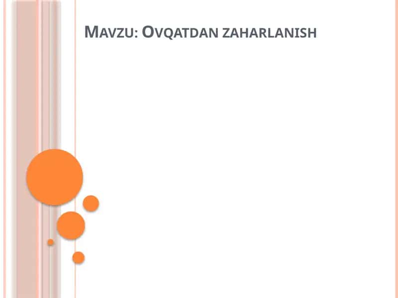 Ovqatdan zaharlanish
