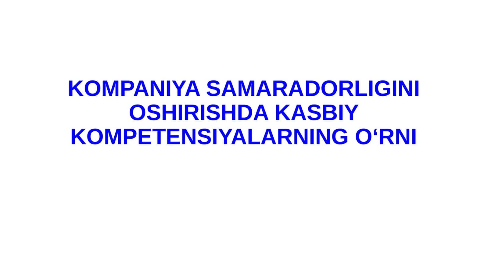 Kasbiy kompetensiyalar