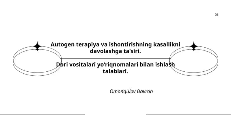 Autogen terapiya va ishontirishning kasallikni davolashga ta'siri