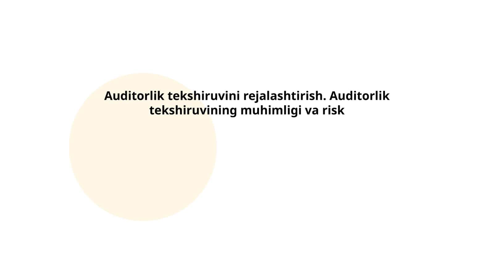 Auditorlik tekshiruvini rejalashtirish. Auditorlik tekshiruvining muhimligi va risk