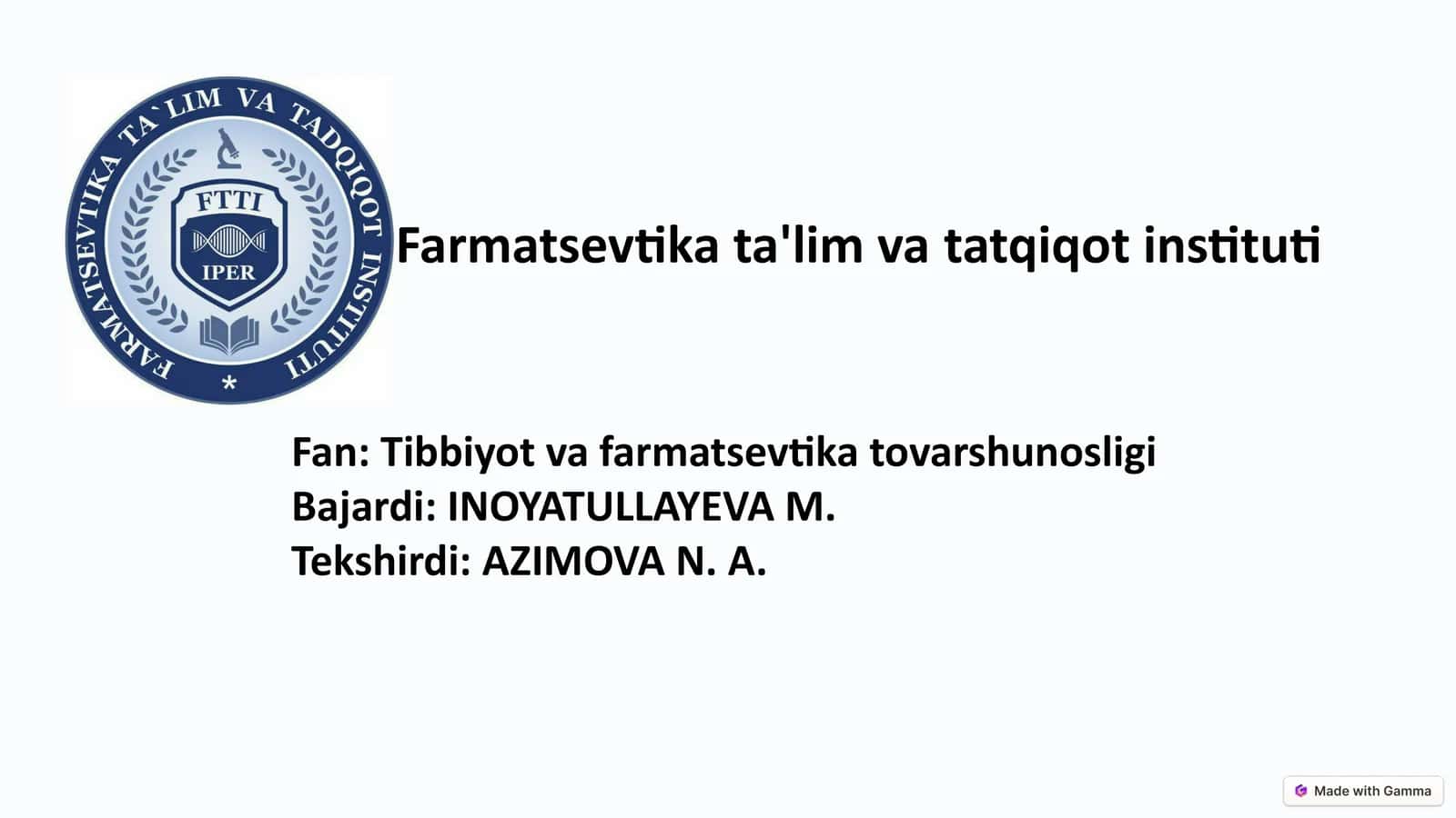 Farmatsevtika Tovarlarini Tashish, Joylash va Rasmiylashtirish Tartiblari