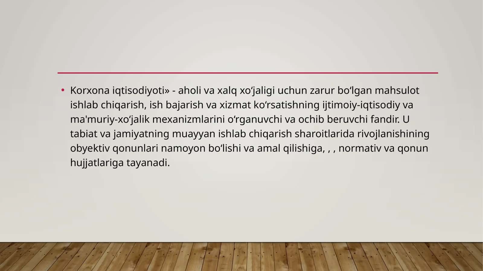 Korxona iqtisodiyoti
