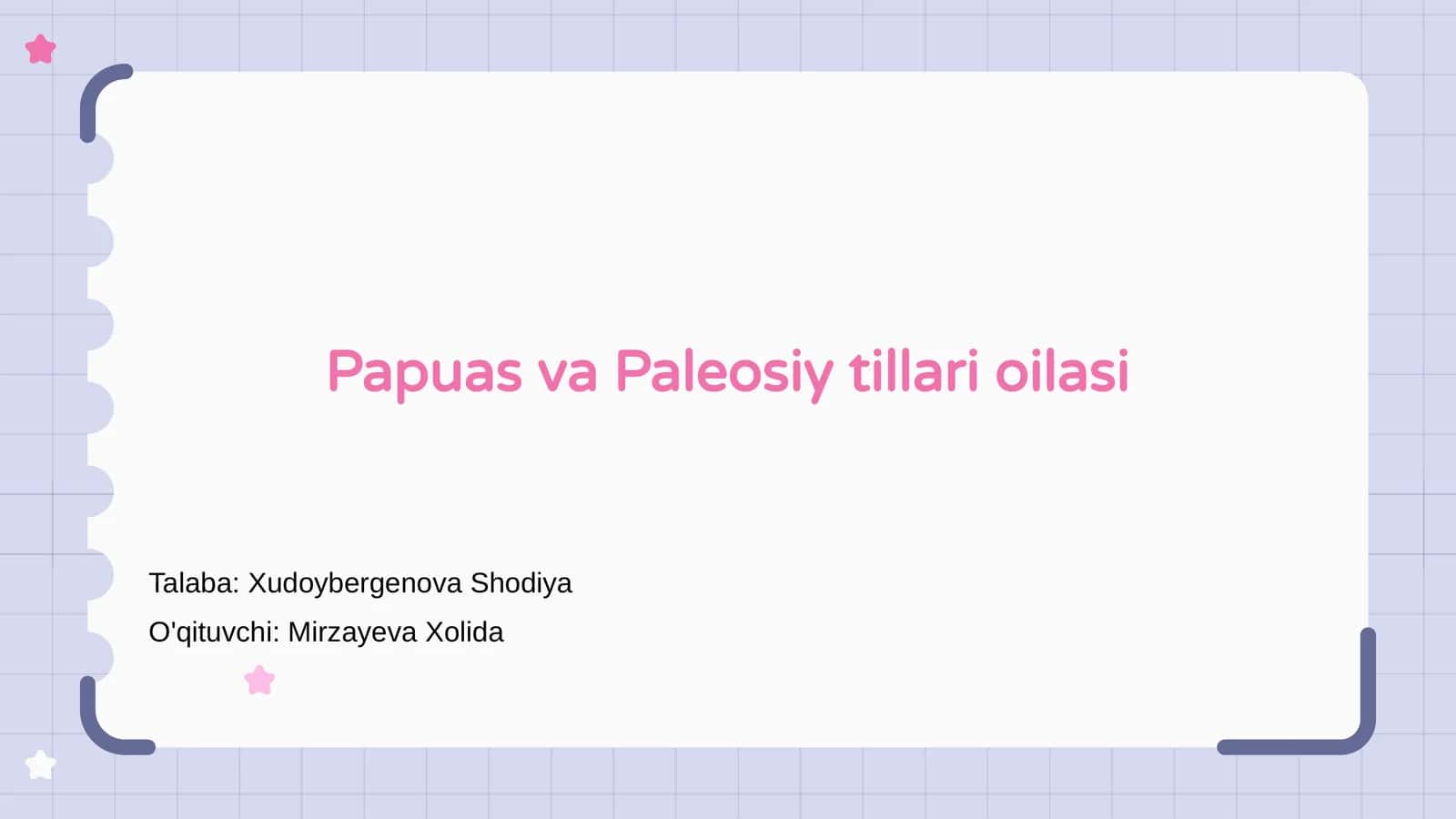 Papuas va Paleosiy tillari oilasi