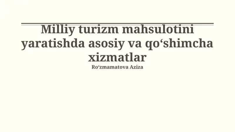 Milliy turizm mahsuloti