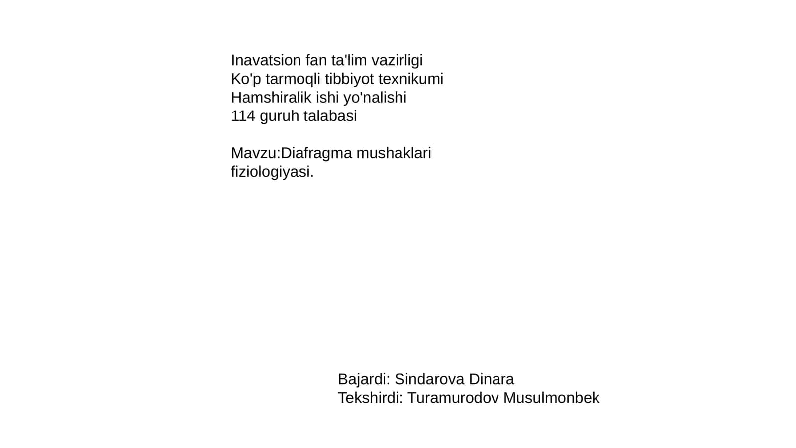 Diafragma mushaklari fiziologiyasi