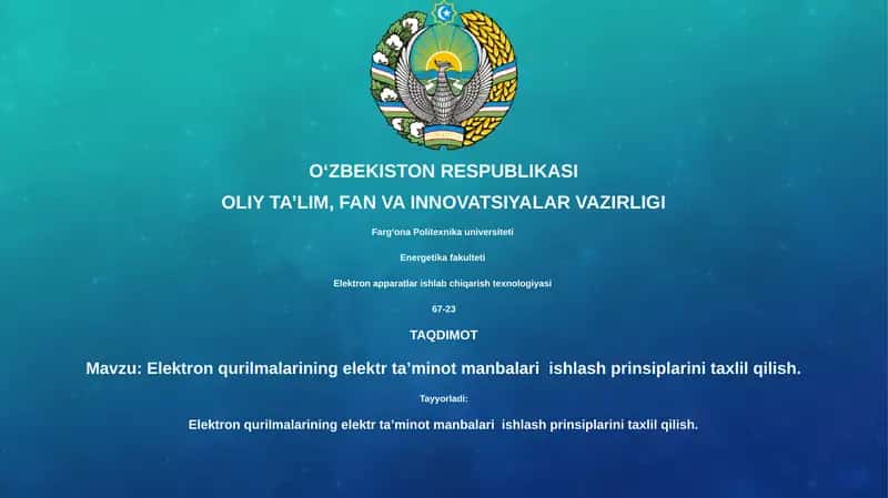 Elektron apparatlar ishlab chiqarish texnologiyasi
