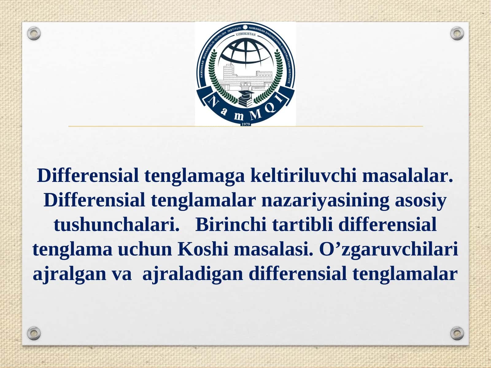 Differensial tenglamalar