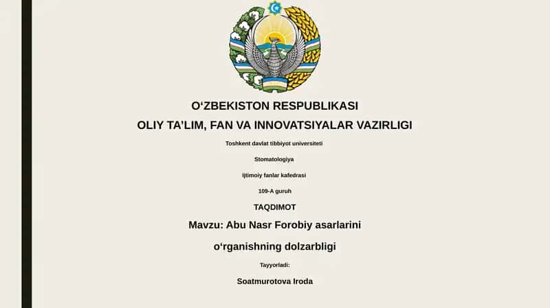 Abu Nasr Forobiy asarlarini o‘rganishning dolzarbligi