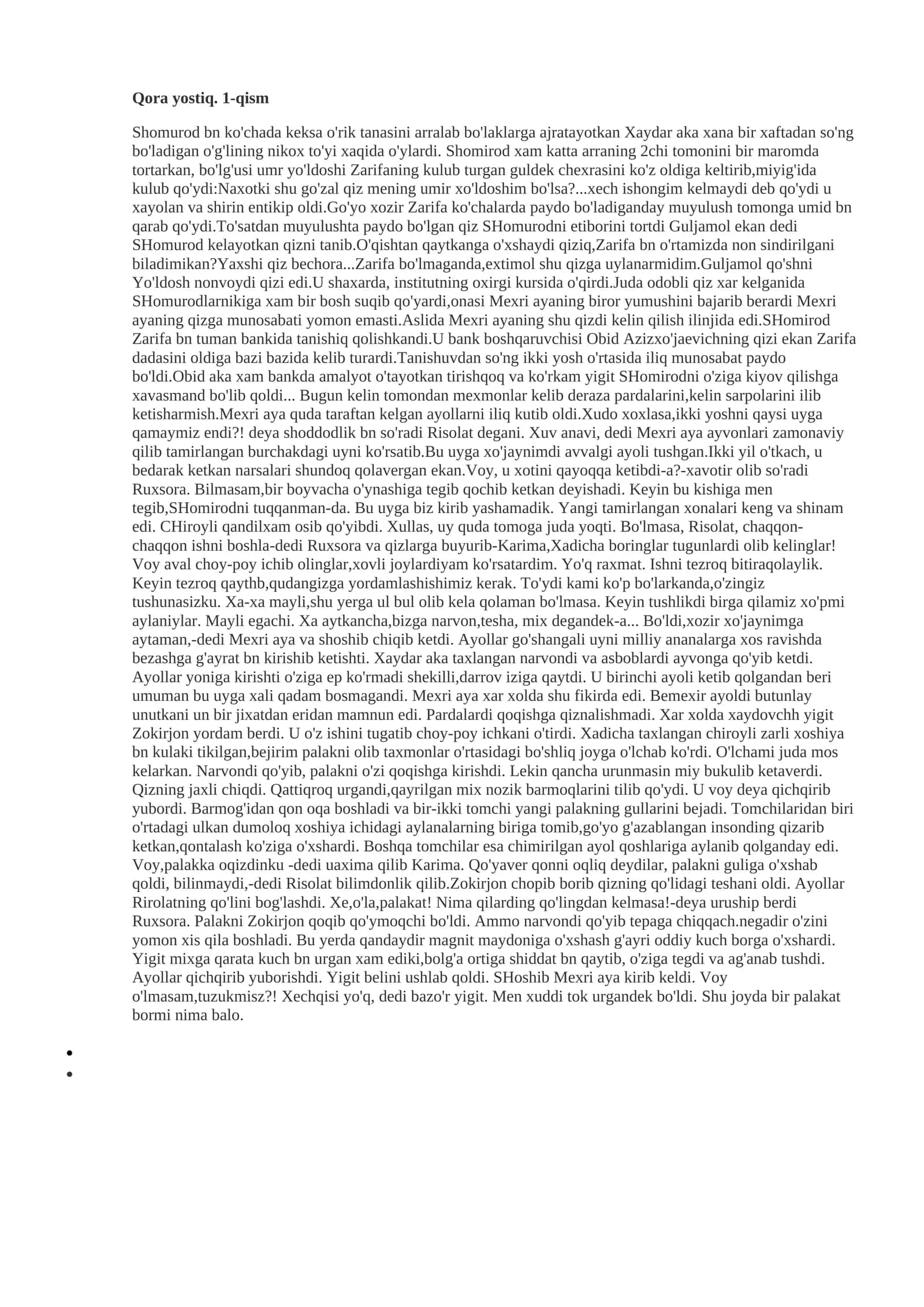 Shomurod va Zarifa (Qism 1)