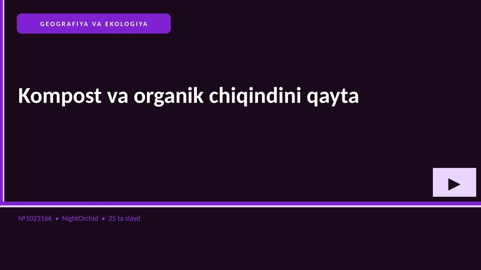 GEOGRAFIYA VA EKOLOGIYA