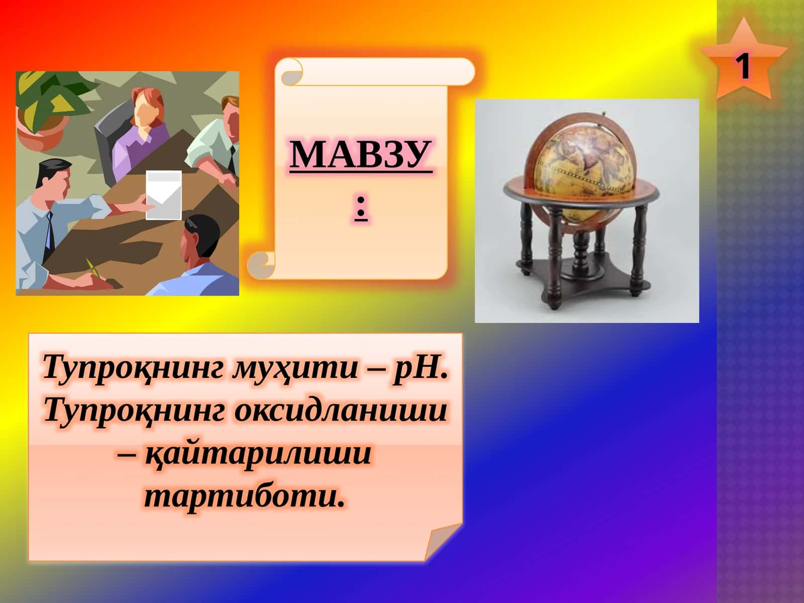 Тупроқнинг муҳити – pH. Тупроқнинг оксидланиши – қайтарилиши тартиботи