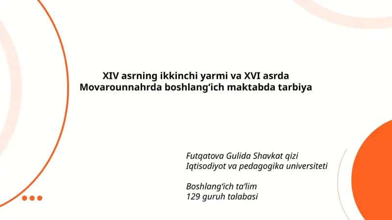Futqatova Gulida Shavkat qizi