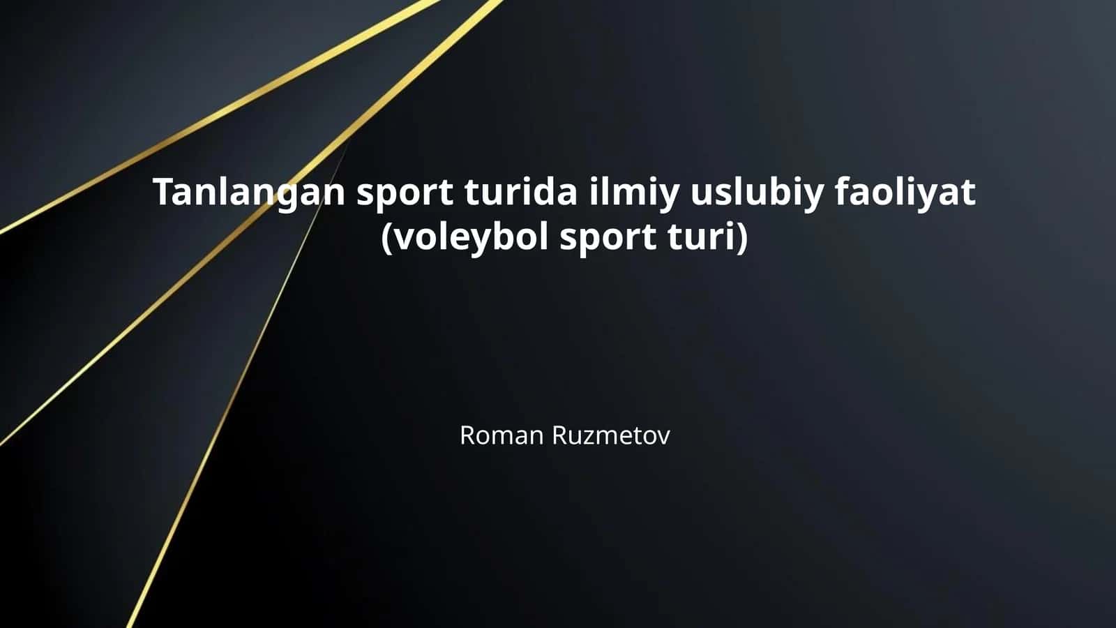 Tanlangan sport turida ilmiy uslubiy faoliyat (voleybol sport turi)