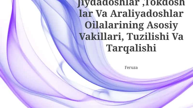 Oilalarining Asosiy Vakillari, Tuzilishi Va Tarqalishi