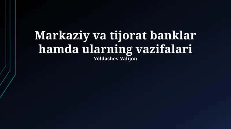 Savdo banklarining vazifalari